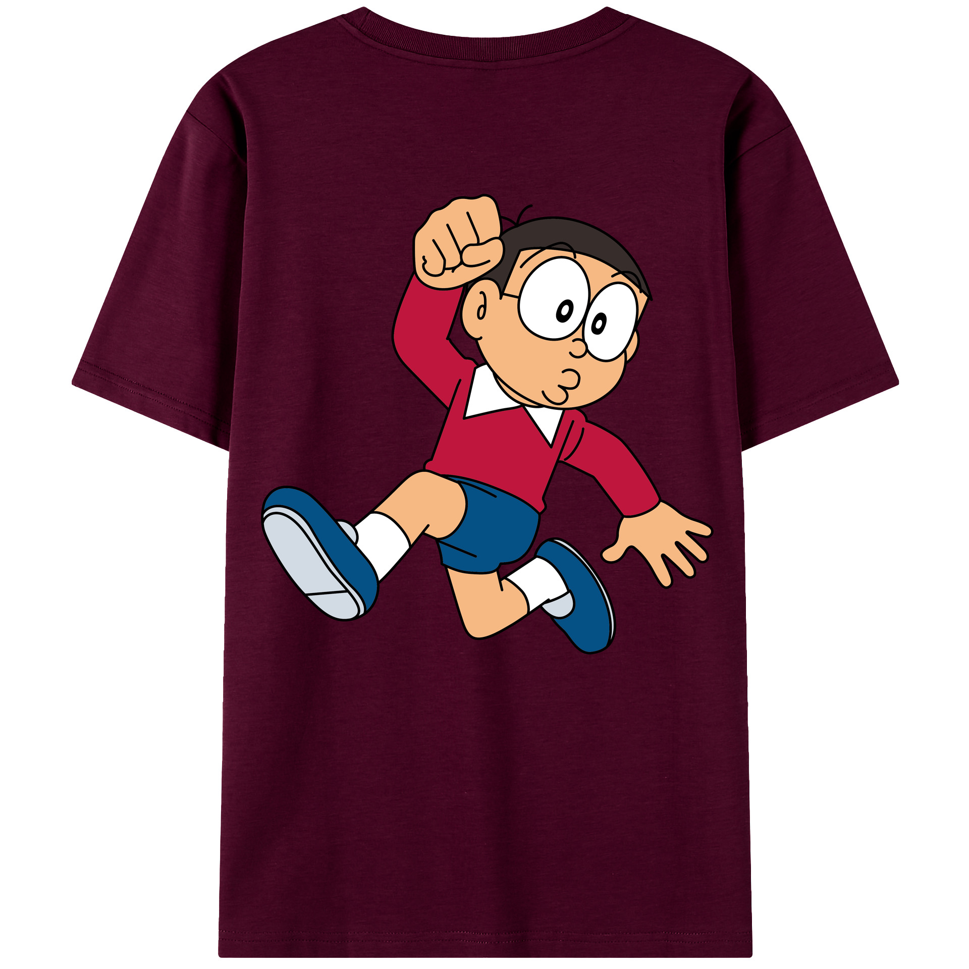 （画像用） ドラえもん 野比 のび太 Doraemon Nobita Nobi レディース半袖Tシャツ(バックプリント)